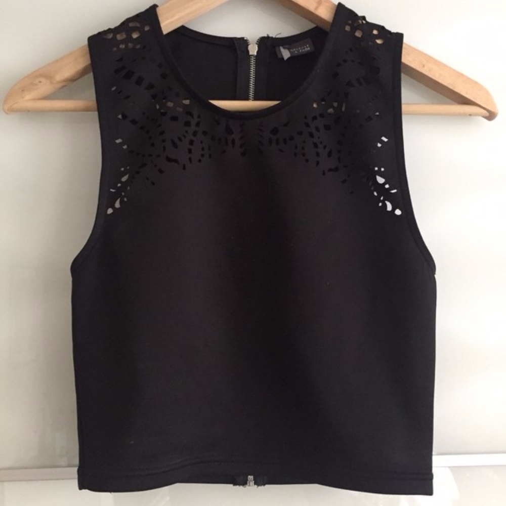 Urban Outfitters black zip up crop top